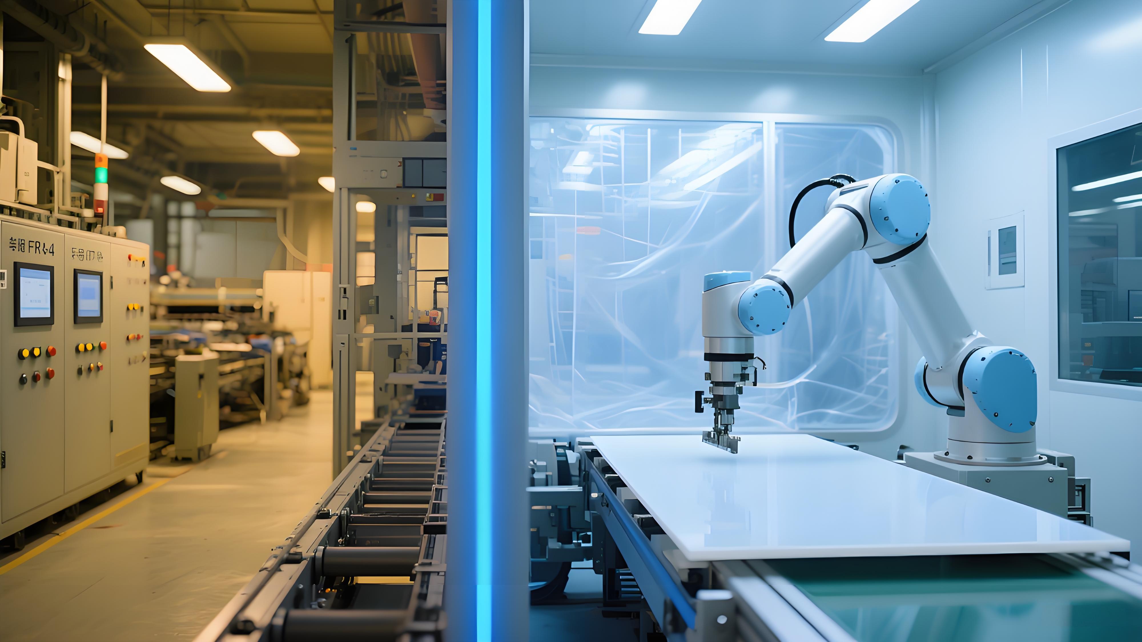 隔離的PTFE專用生產線與普通PCB生產線對比 展現潔凈室環境與高科技制造.jpg