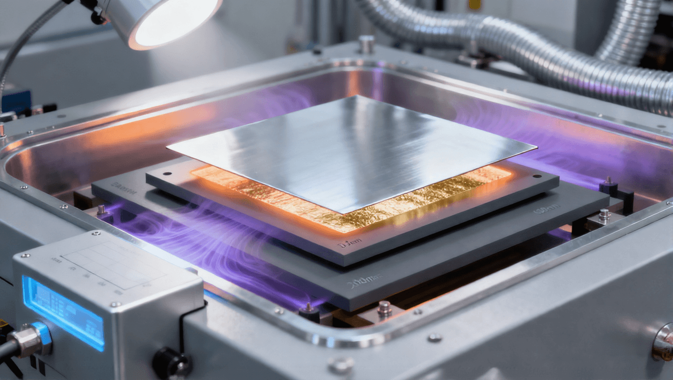 SiC 模塊基板 DBC 工藝鍵合場景,1065℃高溫 + 含氧氮氣實現(xiàn)銅箔與陶瓷可靠鍵合.png