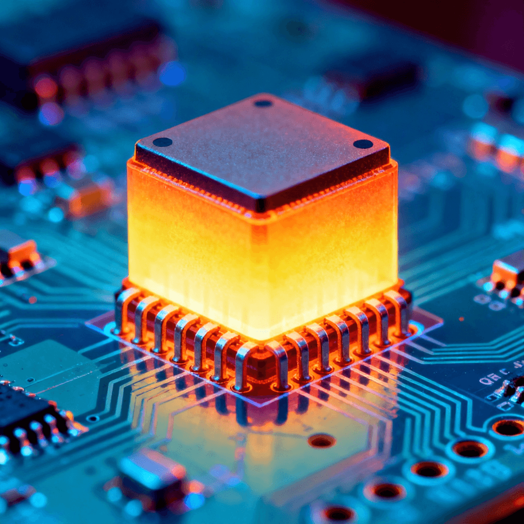射頻功率放大器芯片底部的散熱過孔陣列熱管理設計效果圖.png